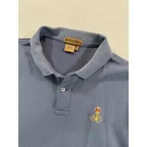Vintage Ruff Hewn Polo Shirt XL Blue Crest Made USA Cotton